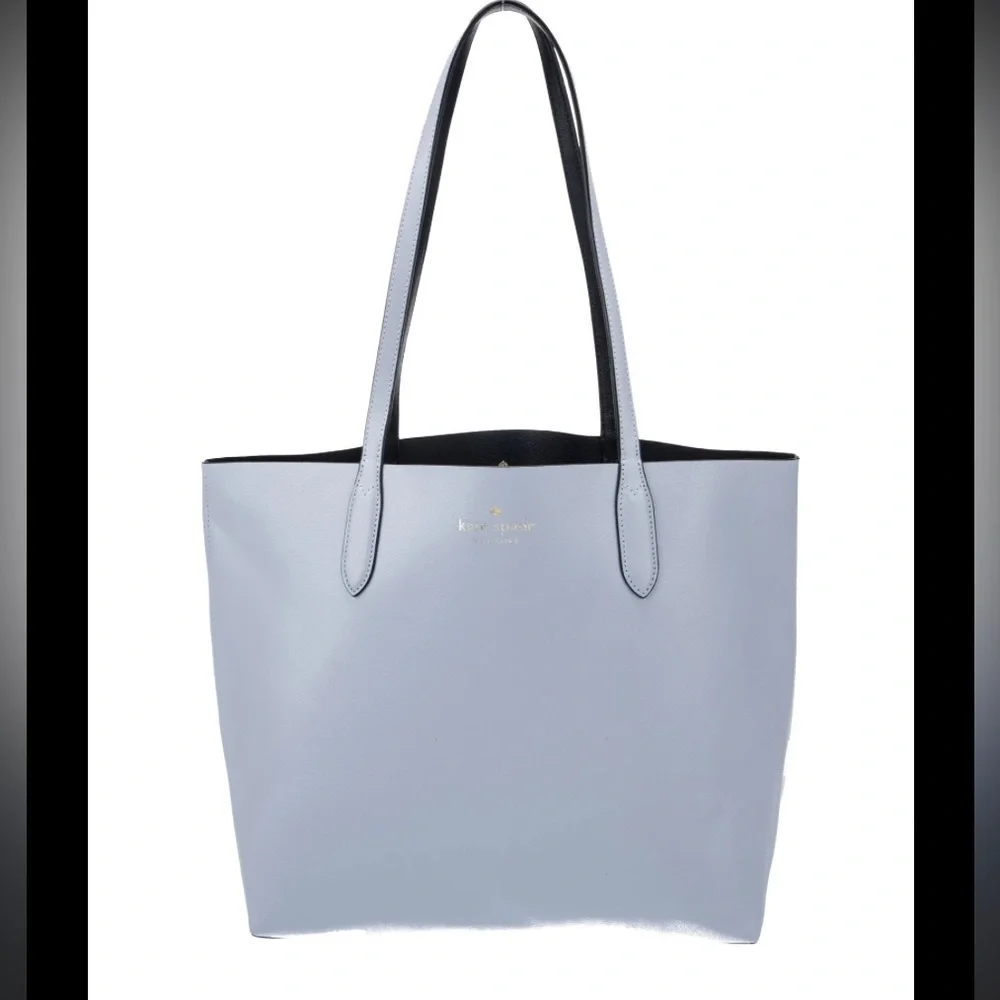 Kate Spade Ava Reversible Leather Tote Periwinkle & Navy EUC